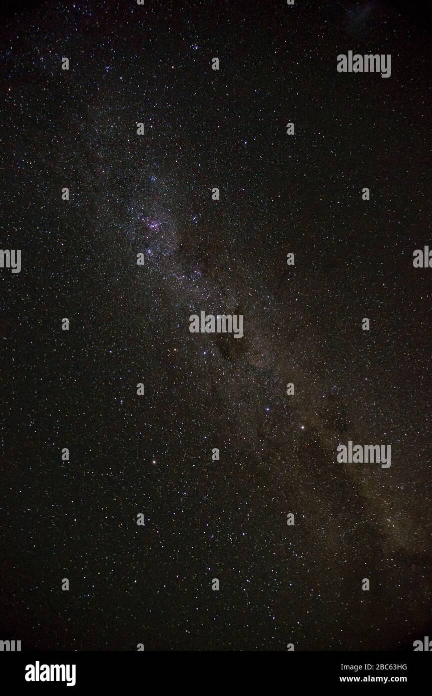 Milky Way nell'emisfero meridionale notte stellata Foto Stock