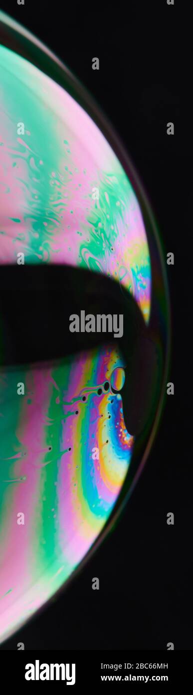 Astratto colorato liquido di superficie macro primo piano vista Foto Stock