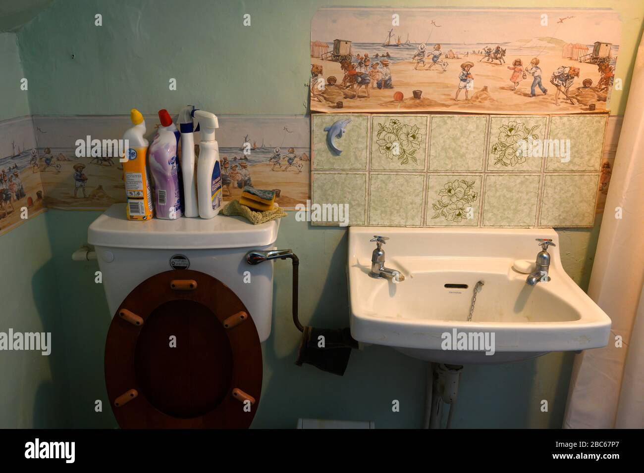 bagno degli anni ' 70 Foto Stock