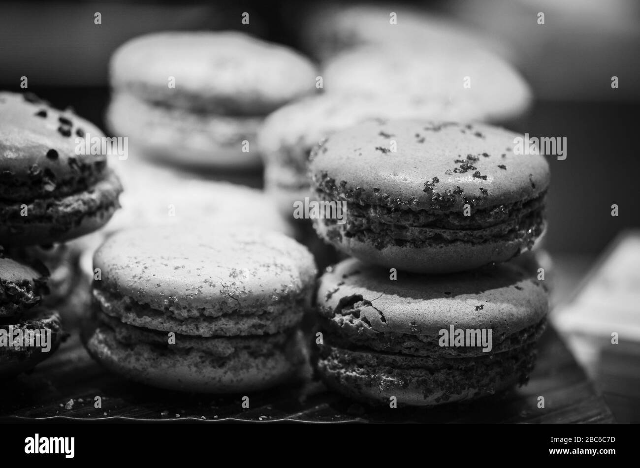 deliziosa vista ravvicinata dei macaroon Foto Stock