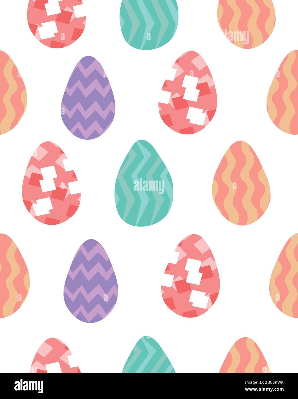 Pasqua. Uova colorate. Ripetizione senza giunture. Design colorato per carte, stampe e vestiti. Illustrazione Vettoriale