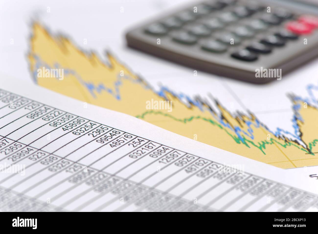 Grafico delle tabelle di borsa e finanziarie Foto Stock