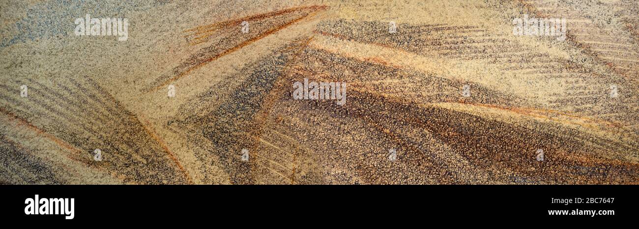 Disegno artistico su una parete molto granulosa Foto Stock