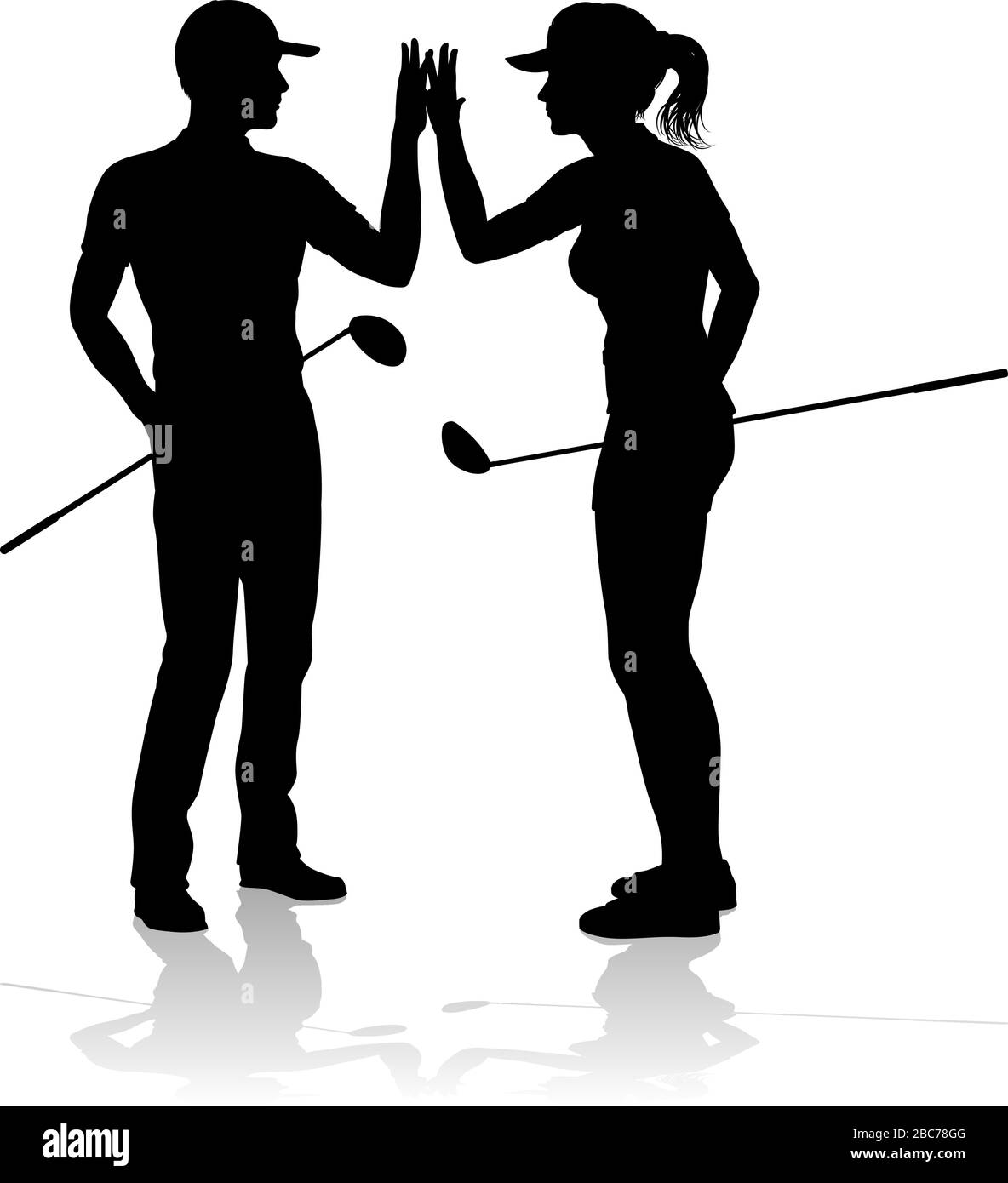 Giocatore di golf Golf Sport persone in Silhouette Illustrazione Vettoriale