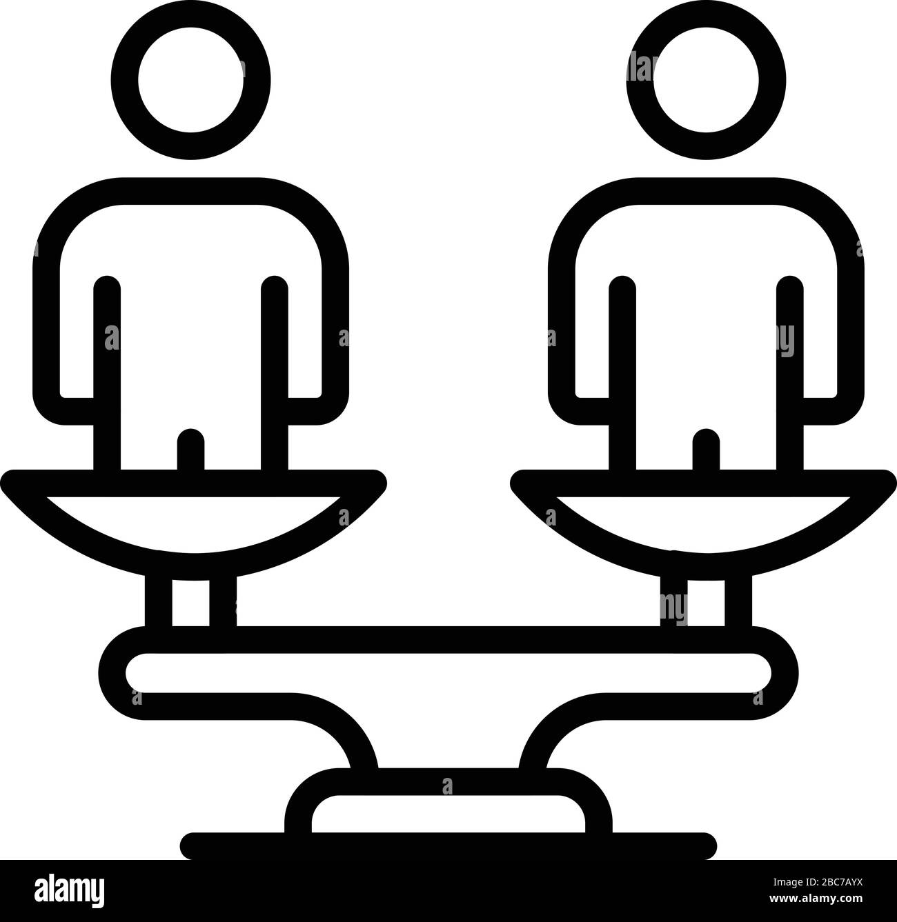 Nessuna icona di equilibrio razzista, stile di contorno Illustrazione Vettoriale