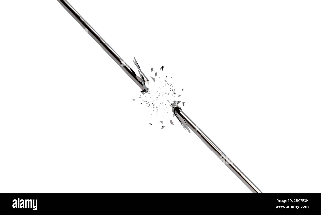 Rendering 3D astratto di linea spezzata. Moderno design di sfondo con forma incrinata Foto Stock