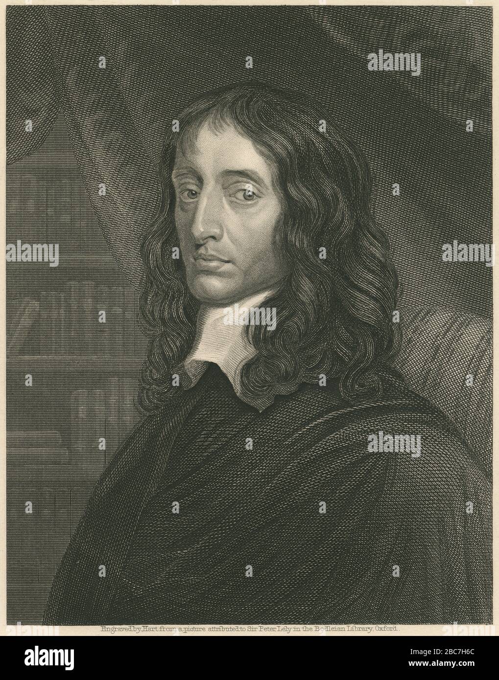 Incisione antica, John Selden. John Selden (1584-1654) è stato un giurista inglese, studioso delle antiche leggi e della costituzione dell'Inghilterra e studioso di diritto ebraico. FONTE: INCISIONE ORIGINALE Foto Stock