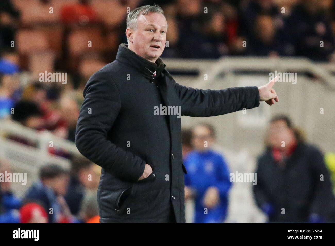 Manager di Stoke City, Michael o'Neill - Middlesbrough v Stoke City, Sky Bet Championship, Riverside Stadium, Middlesbrough, Regno Unito - 20th dicembre 2019 solo per uso editoriale - si applicano le restrizioni di DataCo Foto Stock