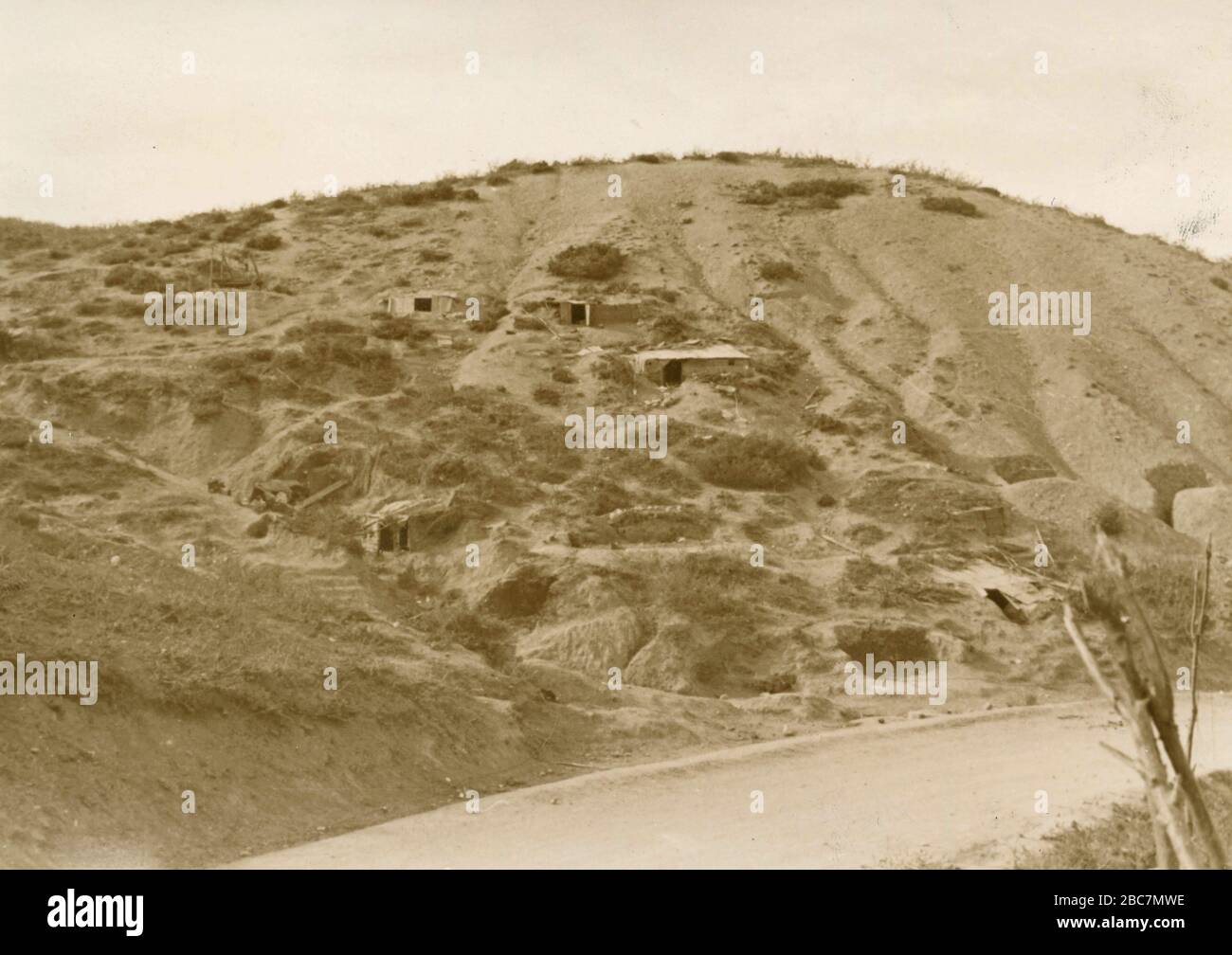 Stakouts difensivi sul fronte greco durante la seconda guerra mondiale, Grecia 1941 Foto Stock