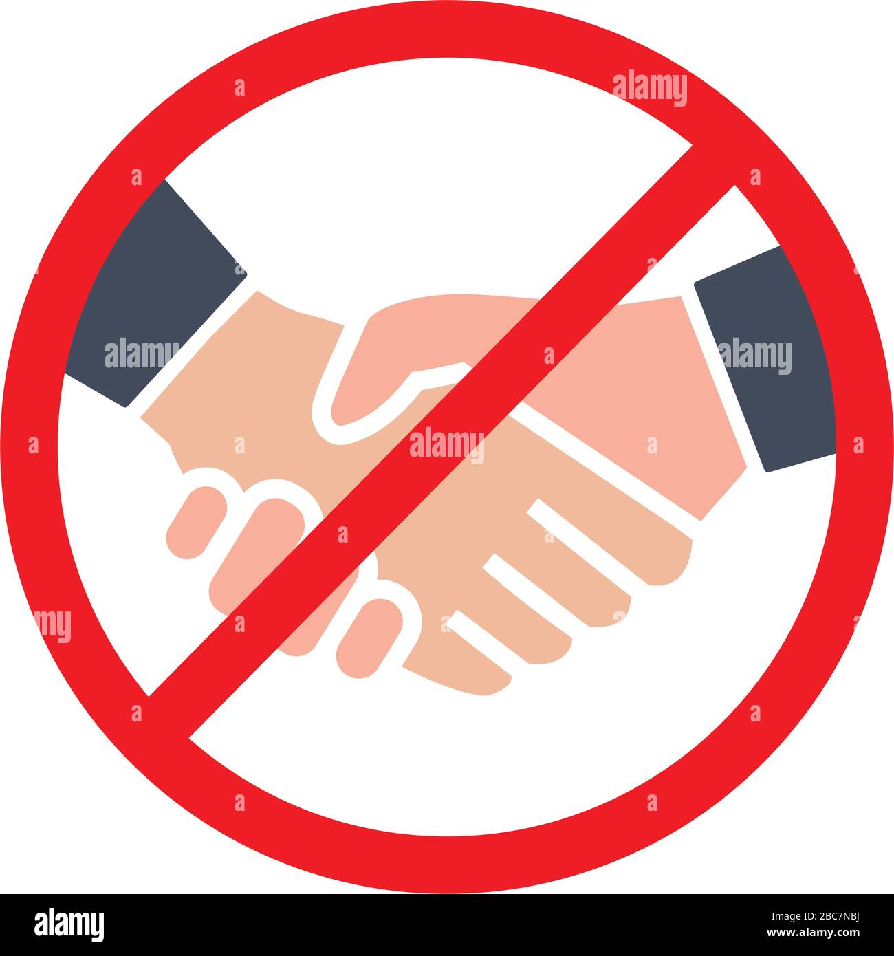 Nessuna illustrazione vettoriale dell'icona di handshake nessuna negoziazione nessuna collaborazione concetto di prevenzione COVID 19 Illustrazione Vettoriale