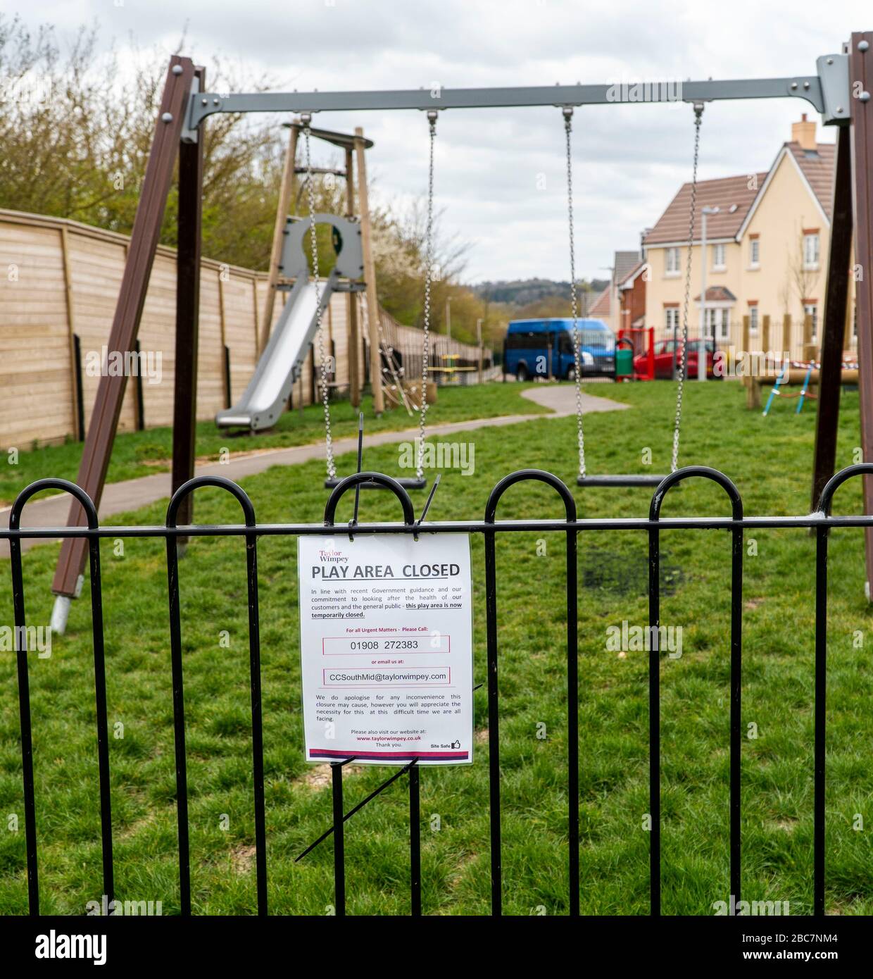 Corona Virus Park chiude Leighton Buzzard Foto Stock