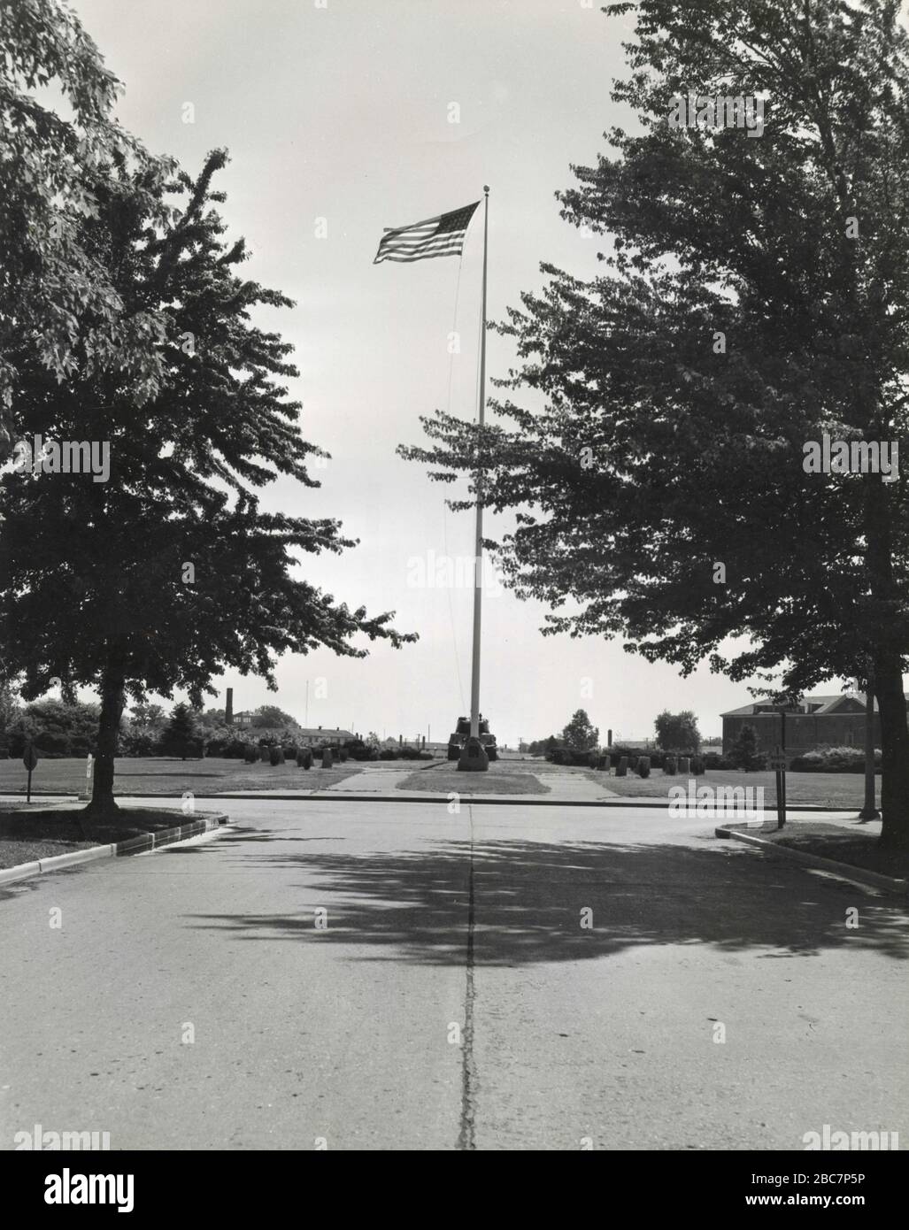 Flagpole a Brooks Field, Fort Knox, Kentucky, USA 1958 Foto Stock