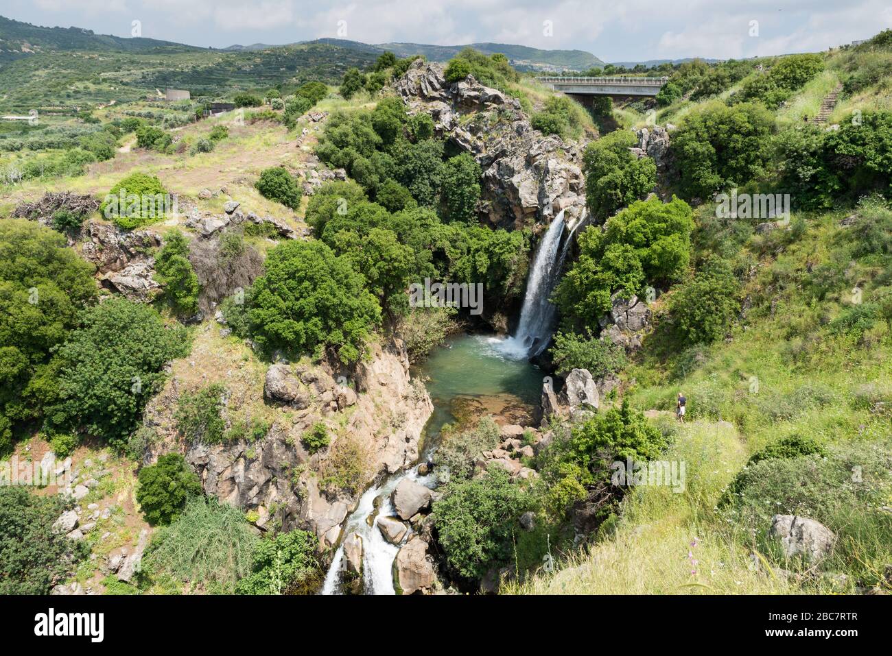 Cascate di Saar a Golan, Israele del Nord Foto Stock