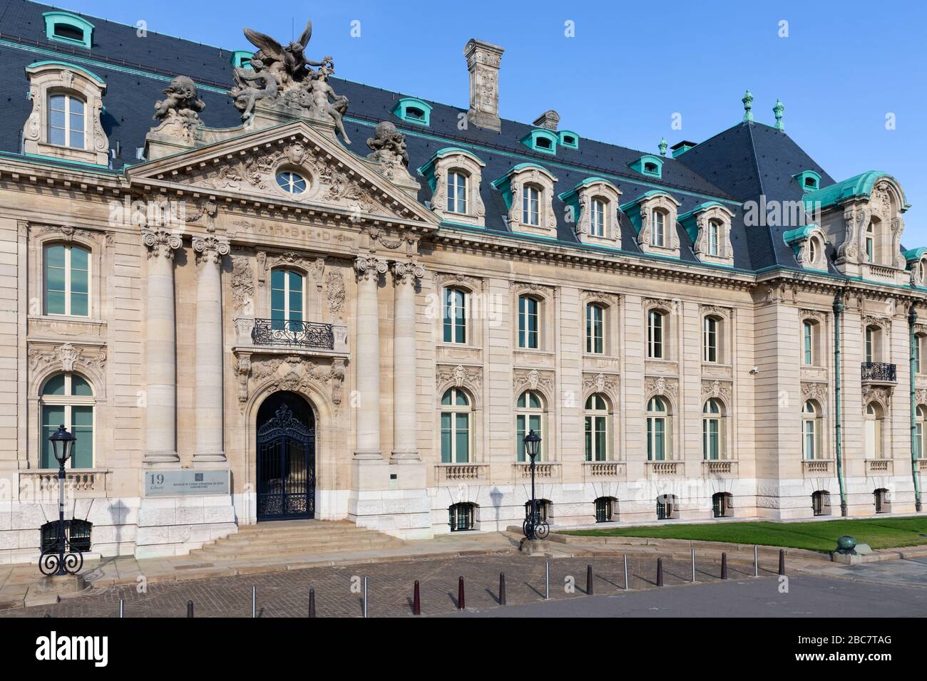 Banca finanziaria in edificio storico nel centro di Lussemburgo città Foto Stock