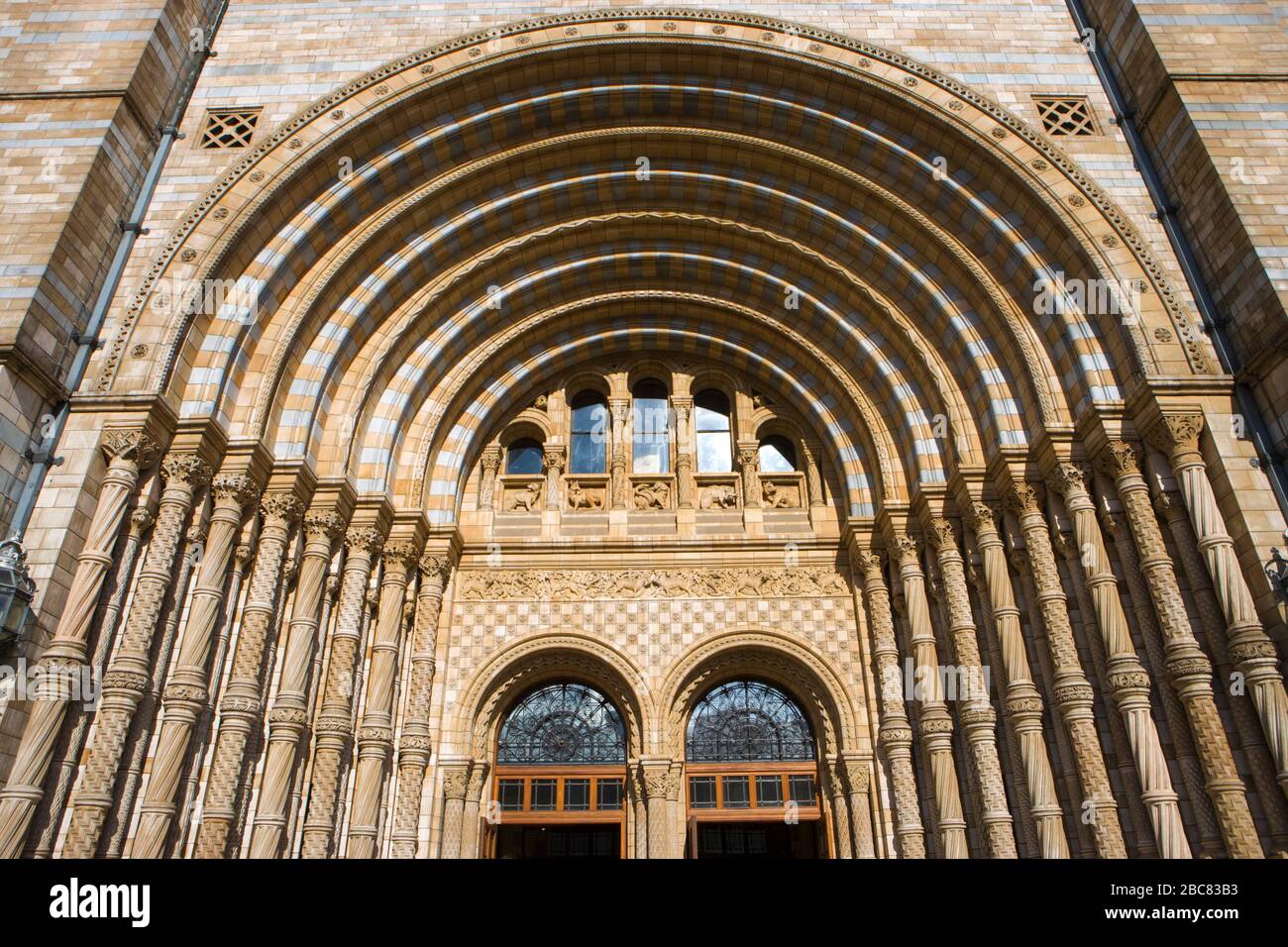 Ingresso al Museo di Storia Naturale, Londra, Regno Unito Foto Stock