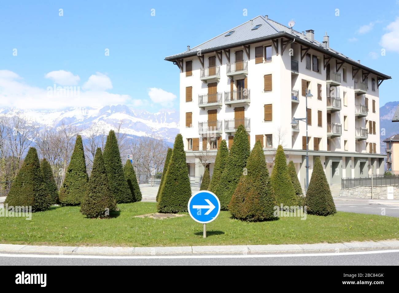 Punto di riferimento. Saint-Gervais-les-Bains. Alta Savoia. Francia. Foto Stock