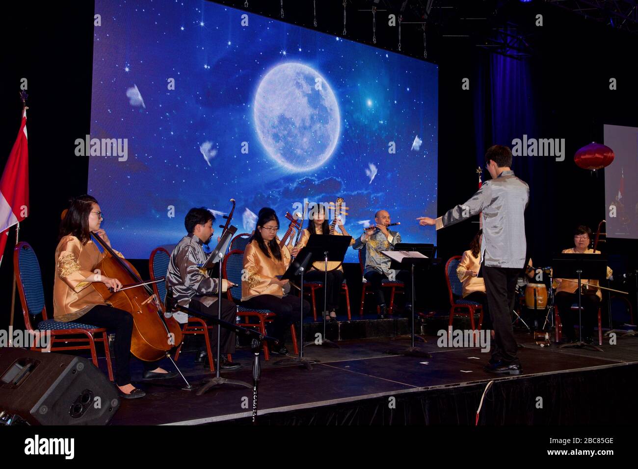 Orchestra cinese suonata al Mid Autumn Moon Festival presso il Toronto Chinese Community Center Foto Stock