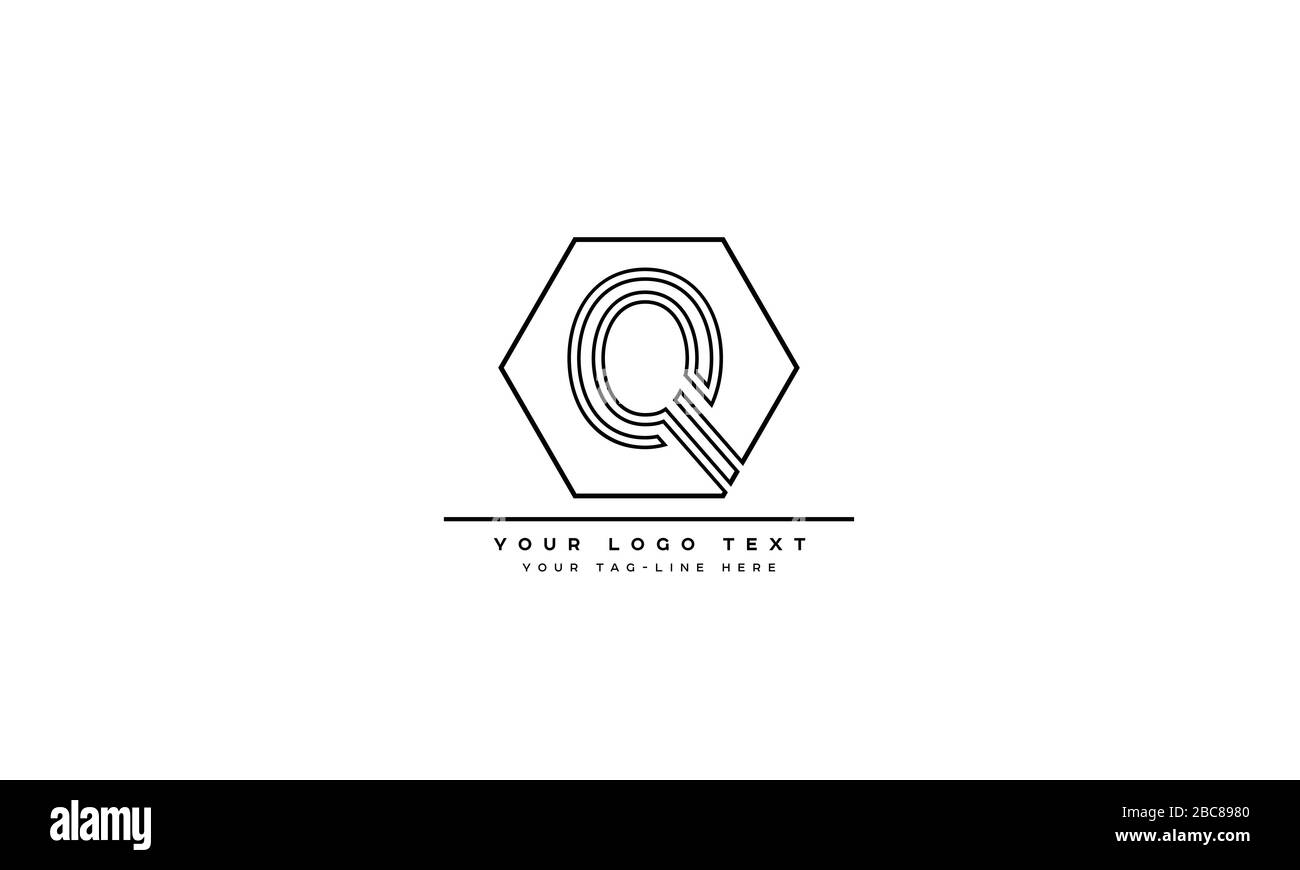 Logo astratto Q e QQ Alphabet Letters Design Illustrazione Vettoriale