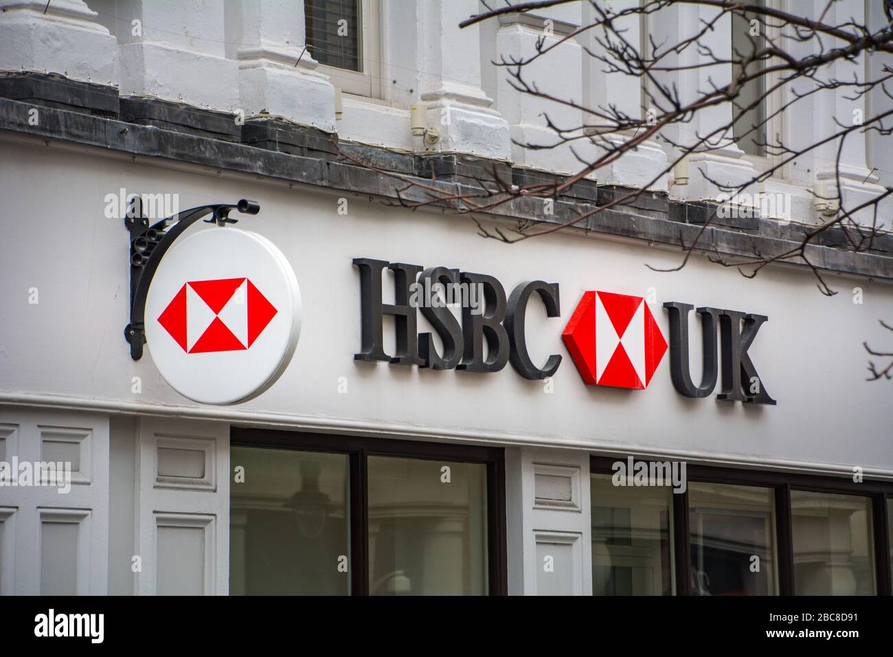 HSBC Branch logo - British High Street retail e banca commerciale Foto Stock