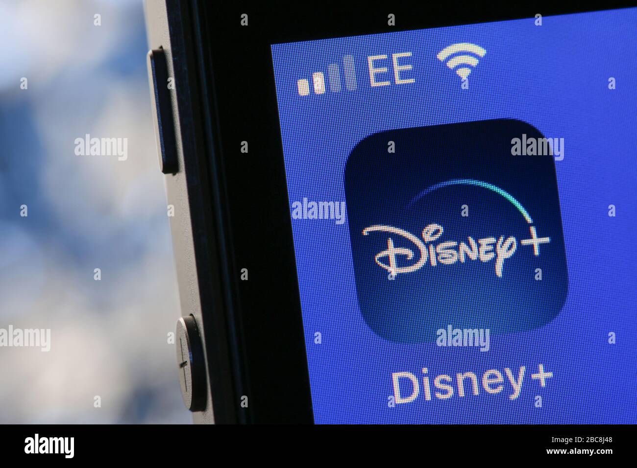 App Disney Plus su un iPhone. Foto Stock