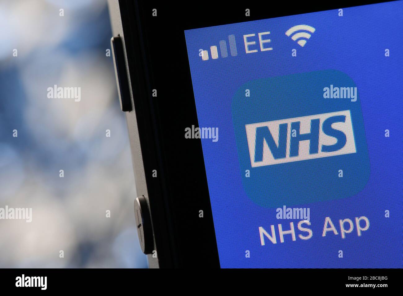 App NHS su un iPhone nel Regno Unito. Foto Stock