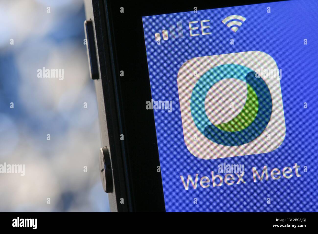 App Cisco Webex Meetings su iPhone. Foto Stock