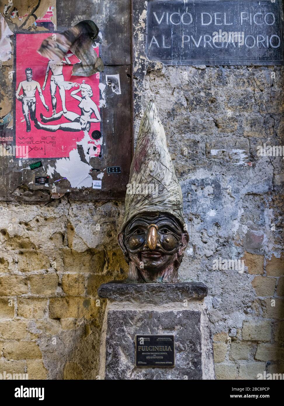 Napoli Pulcinella centro storico Foto Stock