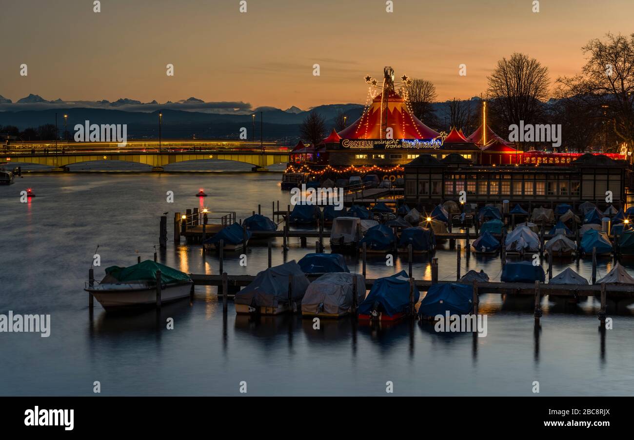 Circo di Natale Conelli prima del tramonto Foto Stock