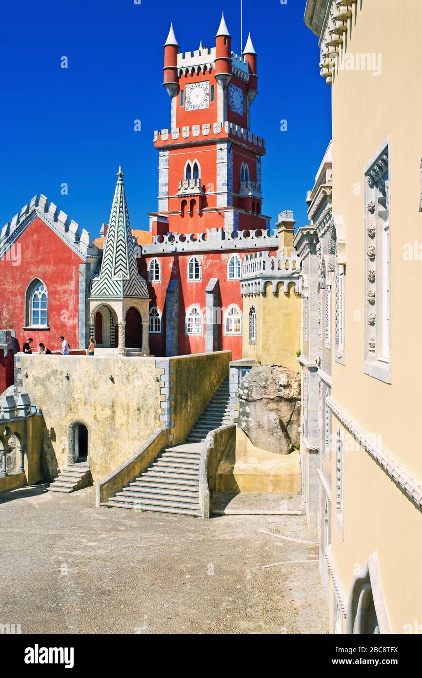 Pena il Palazzo Nazionale, Sintra Portogallo, Europa Foto Stock