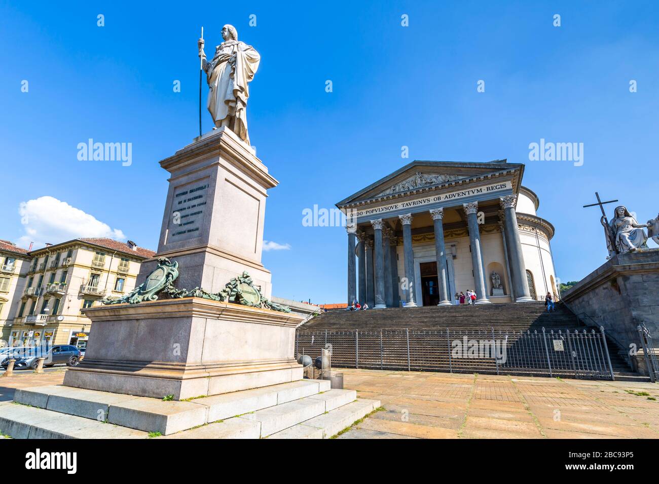 Vista della Chiesa Gran Madre di Dio, Torino, Piemonte, Italia, Europa Foto Stock