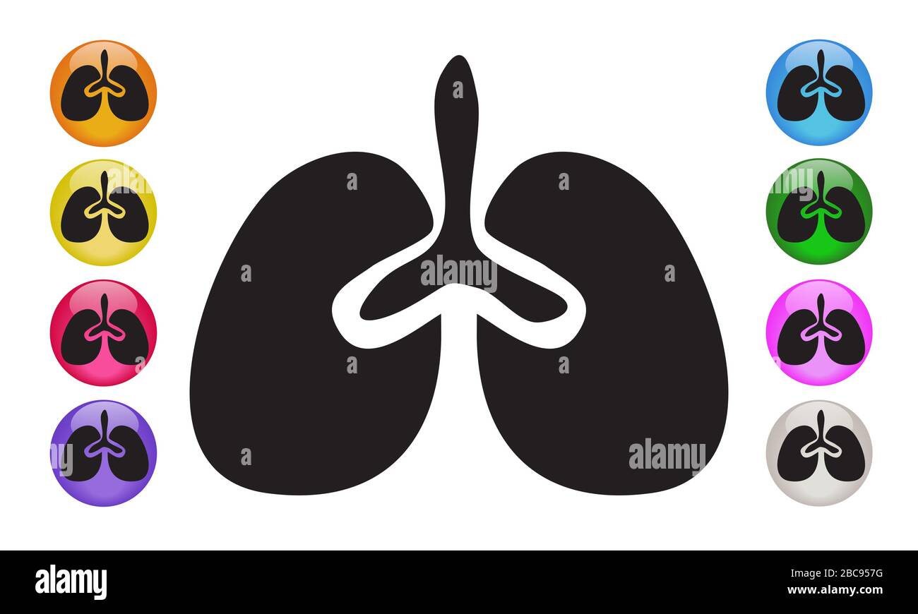 L'icona dei polmoni per il vostro disegno, logo, Web site. Illustrazione vettoriale. Foto Stock