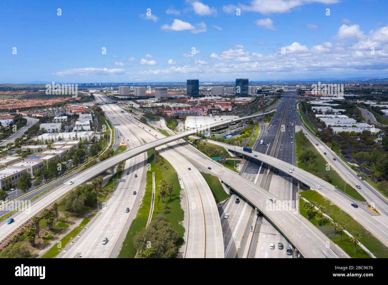 Vista aerea dello svincolo dell'autostrada El Toro Y Foto Stock