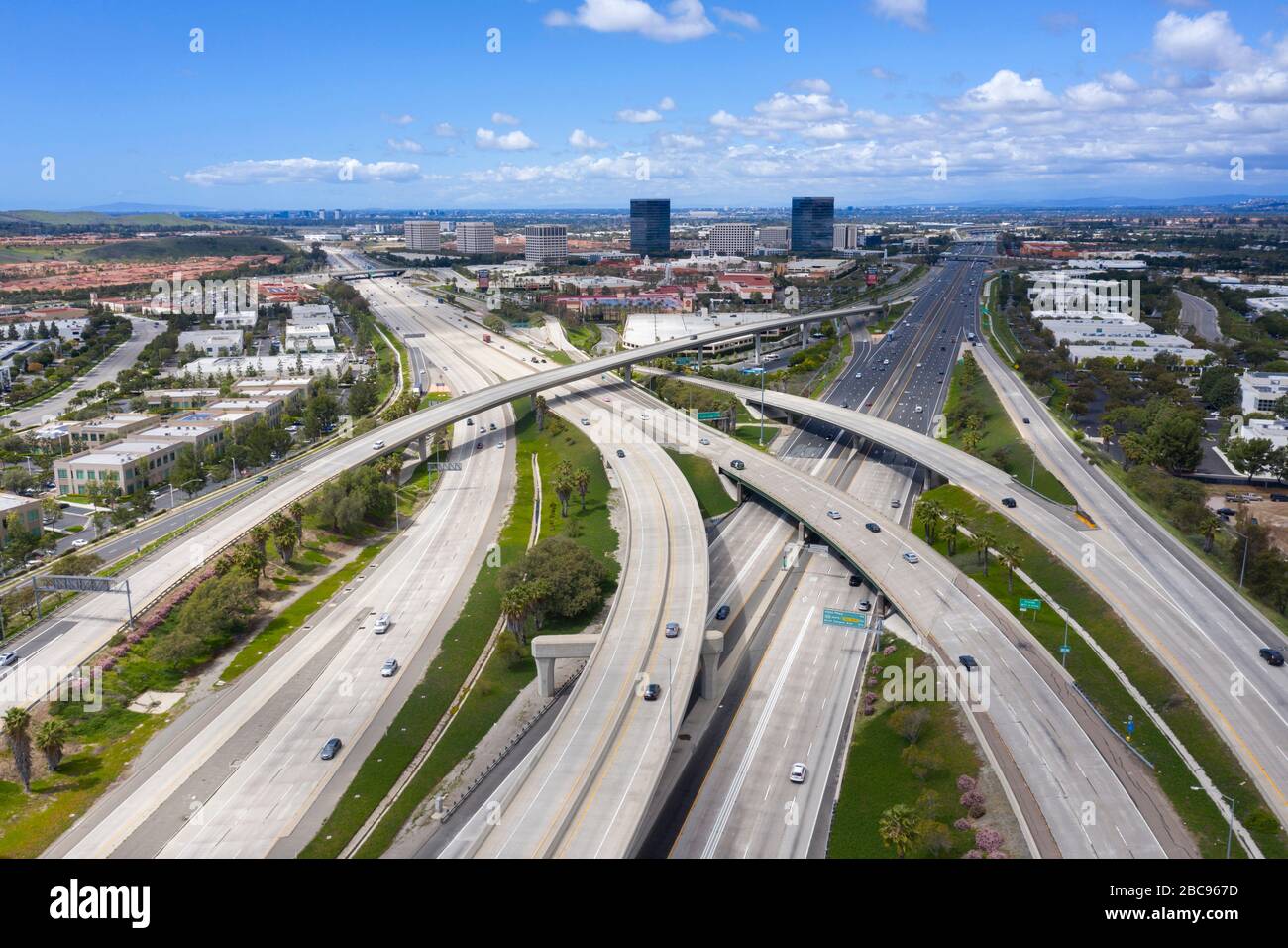 Vista aerea dello svincolo dell'autostrada El Toro Y Foto Stock