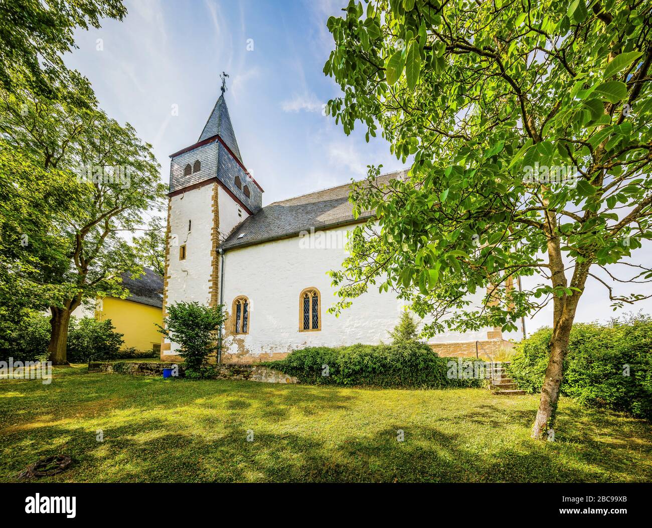 San Johannisberg vicino Dhaun an der Nahe, la chiesa tomba ospita monumenti sepolti dei dhaun, Foto Stock