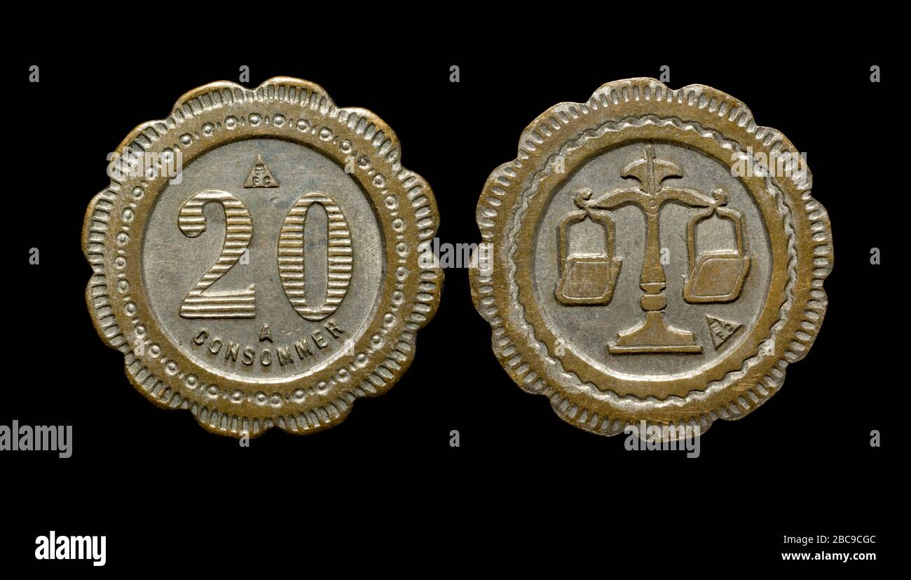 Token del sommatore francese Foto Stock