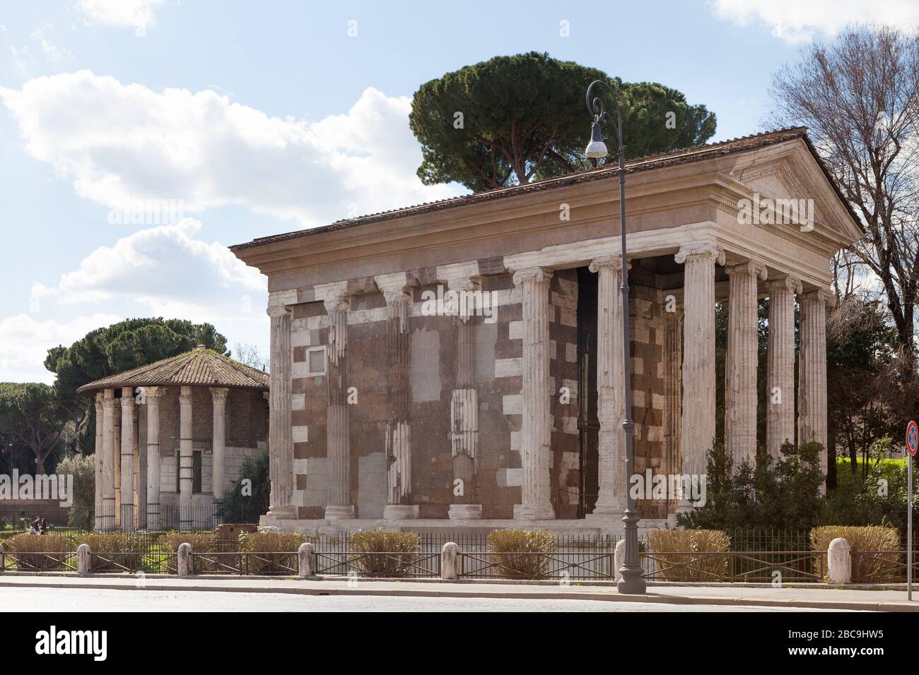 Il Tempio di Portuno e il Tempio di Ercole Vittorio. Roma, Italia Foto Stock