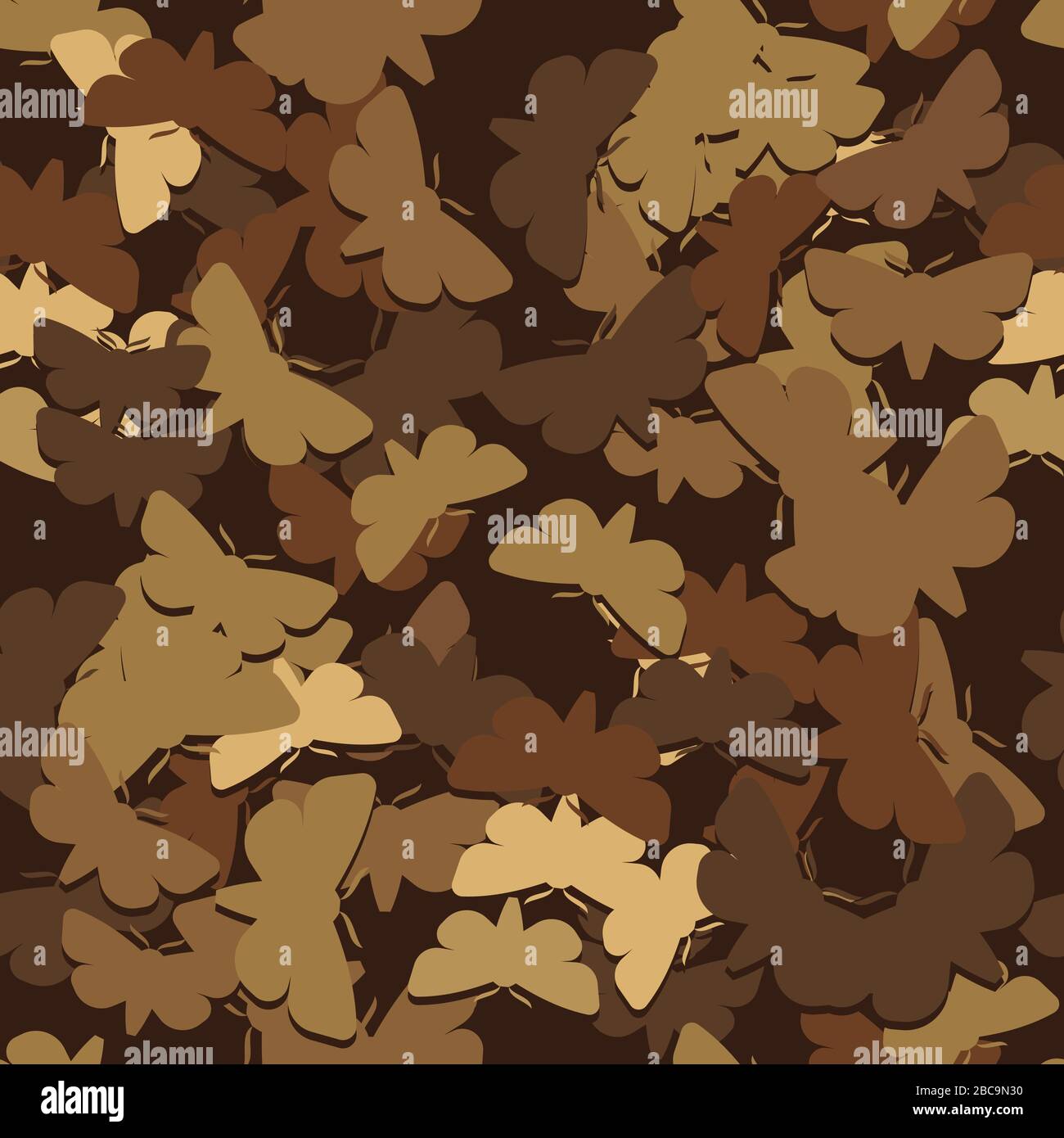 Silhouette con motivo a forma di talpa senza cuciture su sfondo marrone. Immagine vettoriale Illustrazione Vettoriale