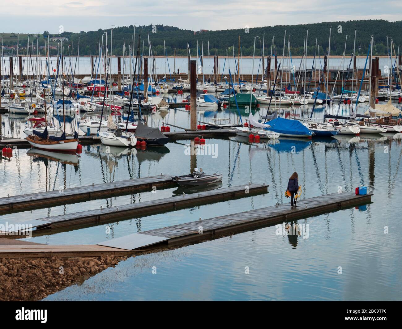Brombachsee, Marina Ramsberg, Franconia, Baviera, Germania Foto Stock