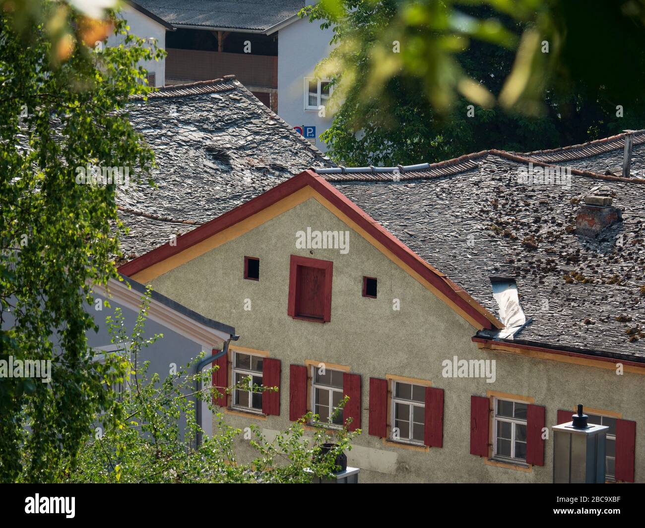 Eichstatt, centro storico, case del Giura, Altmuehltal, Baviera, Germania Foto Stock