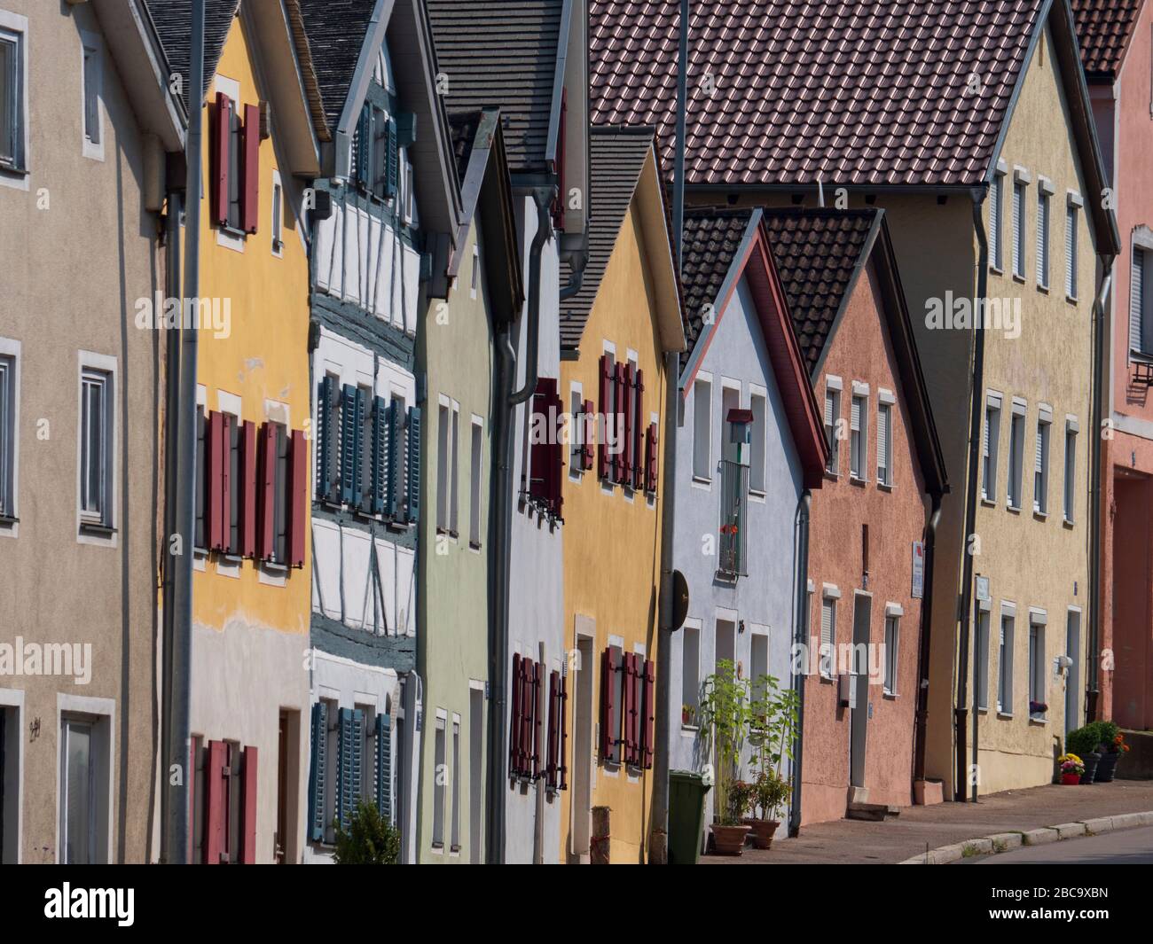 Eichstatt, centro storico, case del Giura, Altmuehltal, Baviera, Germania Foto Stock