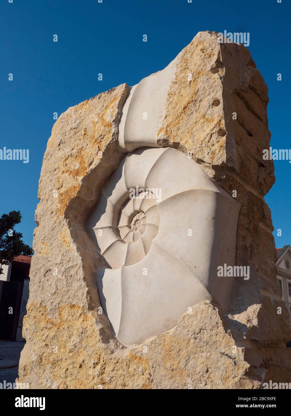Eichstatt, scultura Giura - traccia di vita, Altmühltal, Baviera, Germania Foto Stock