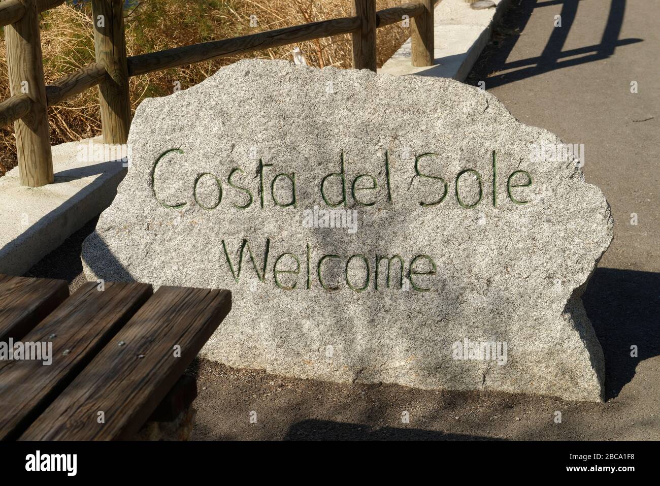 Costa del Sole, strada costiera meridionale a Marina di campo, Isola d'Elba, Parco Nazionale dell'Arcipelago Toscano, Provincia di Livorno, Toscana, Italia Foto Stock