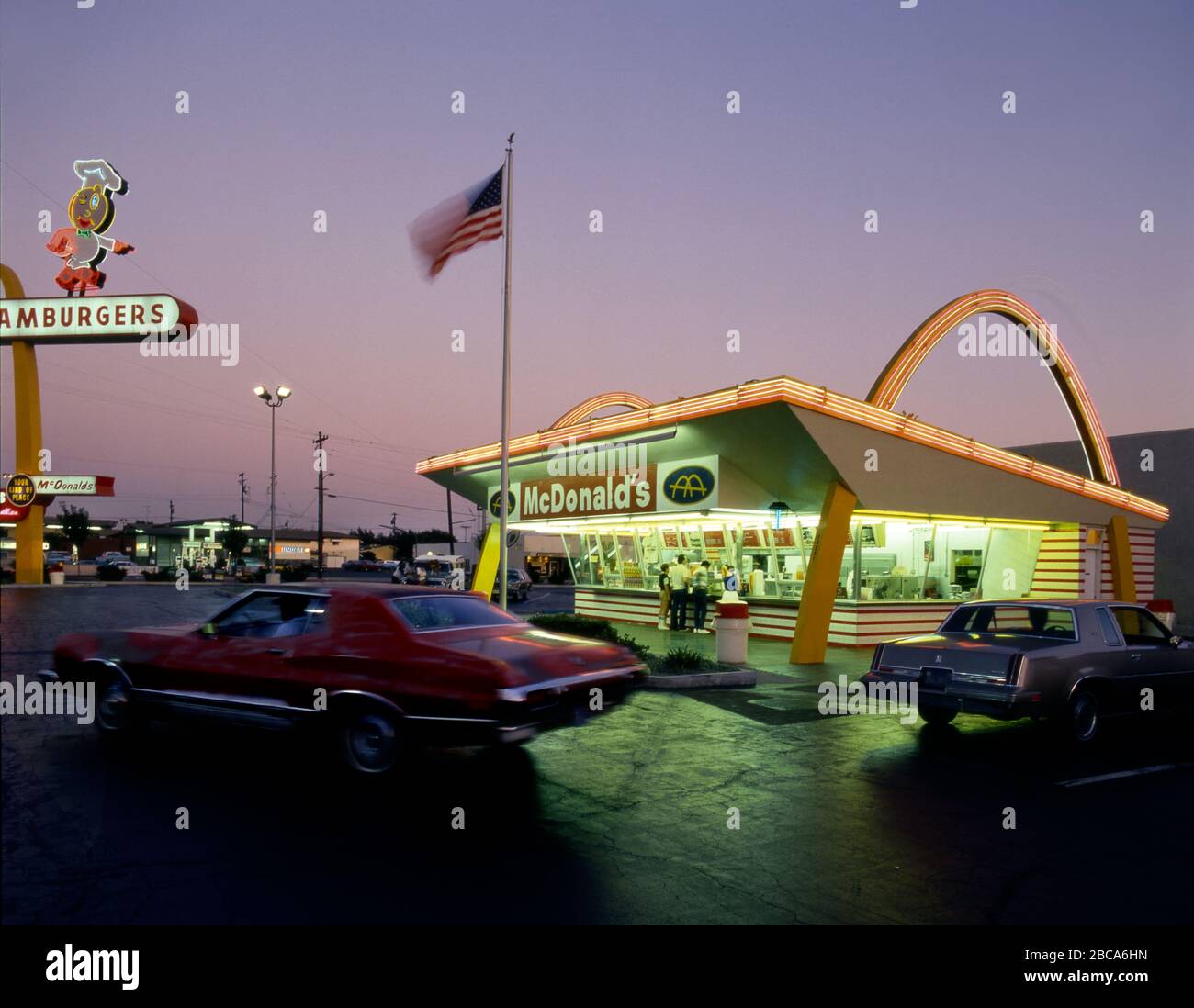 Il più antico ristorante originale McDonalds Hamburger a Downey, California Foto Stock
