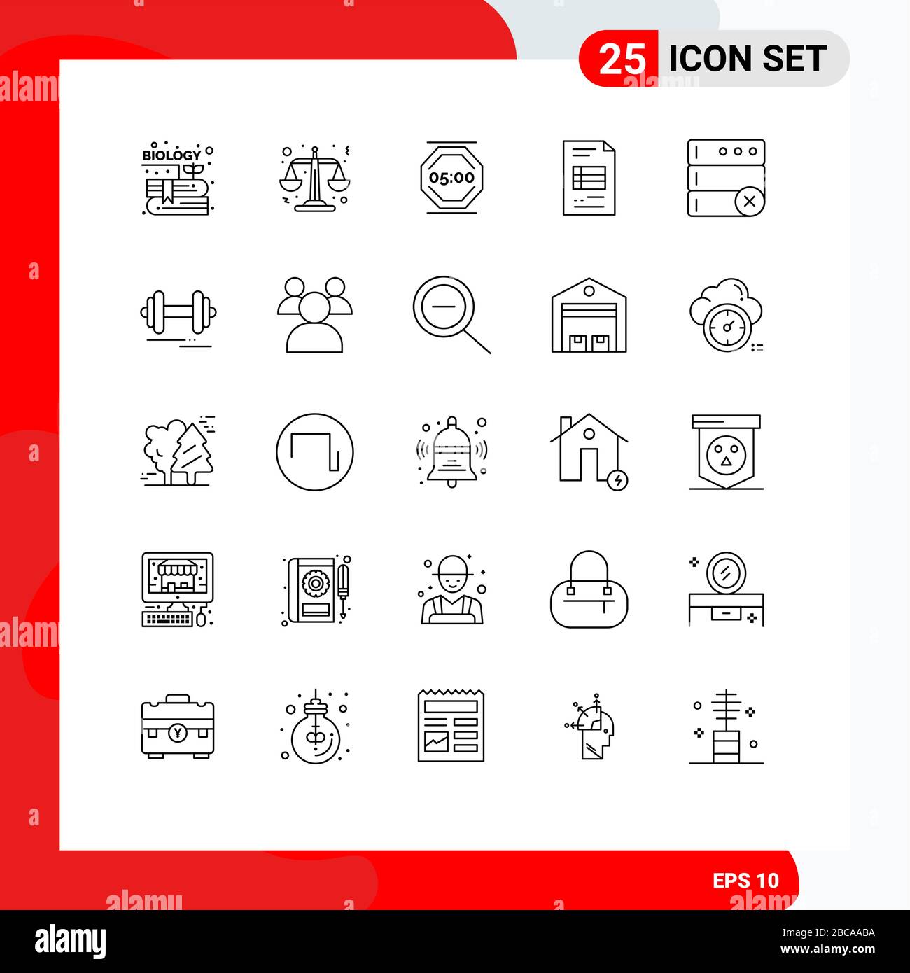 25 Line Pack interfaccia utente di segni e simboli moderni di eliminazione, business, resto, business reporting, business Editable Vector Design Elements Illustrazione Vettoriale