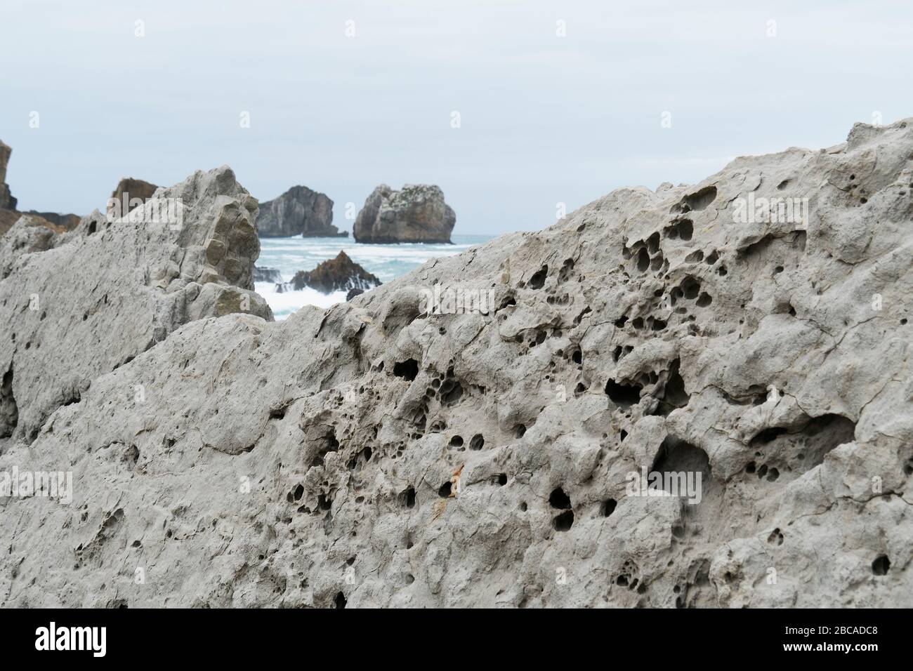 Spagna, costa nord, Cantabria, Costa Quebrada, Geopark Foto Stock