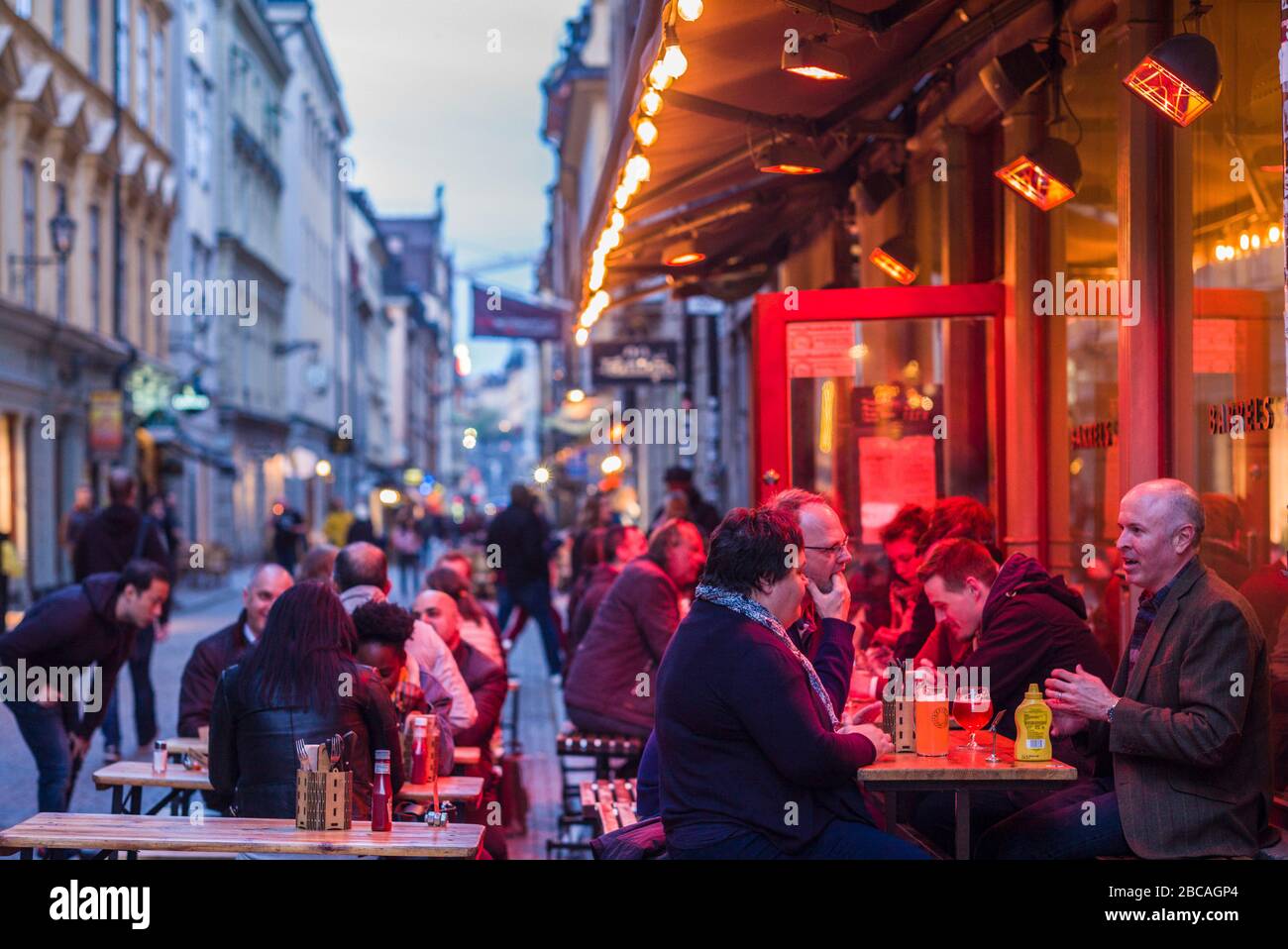 Svezia, Stoccolma, Gamla Stan, centro storico, visite ai caffè, Foto Stock