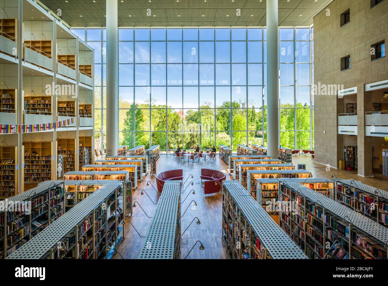 Svezia, Scania, Malmo, City Library, nuovo edificio, interni Foto Stock