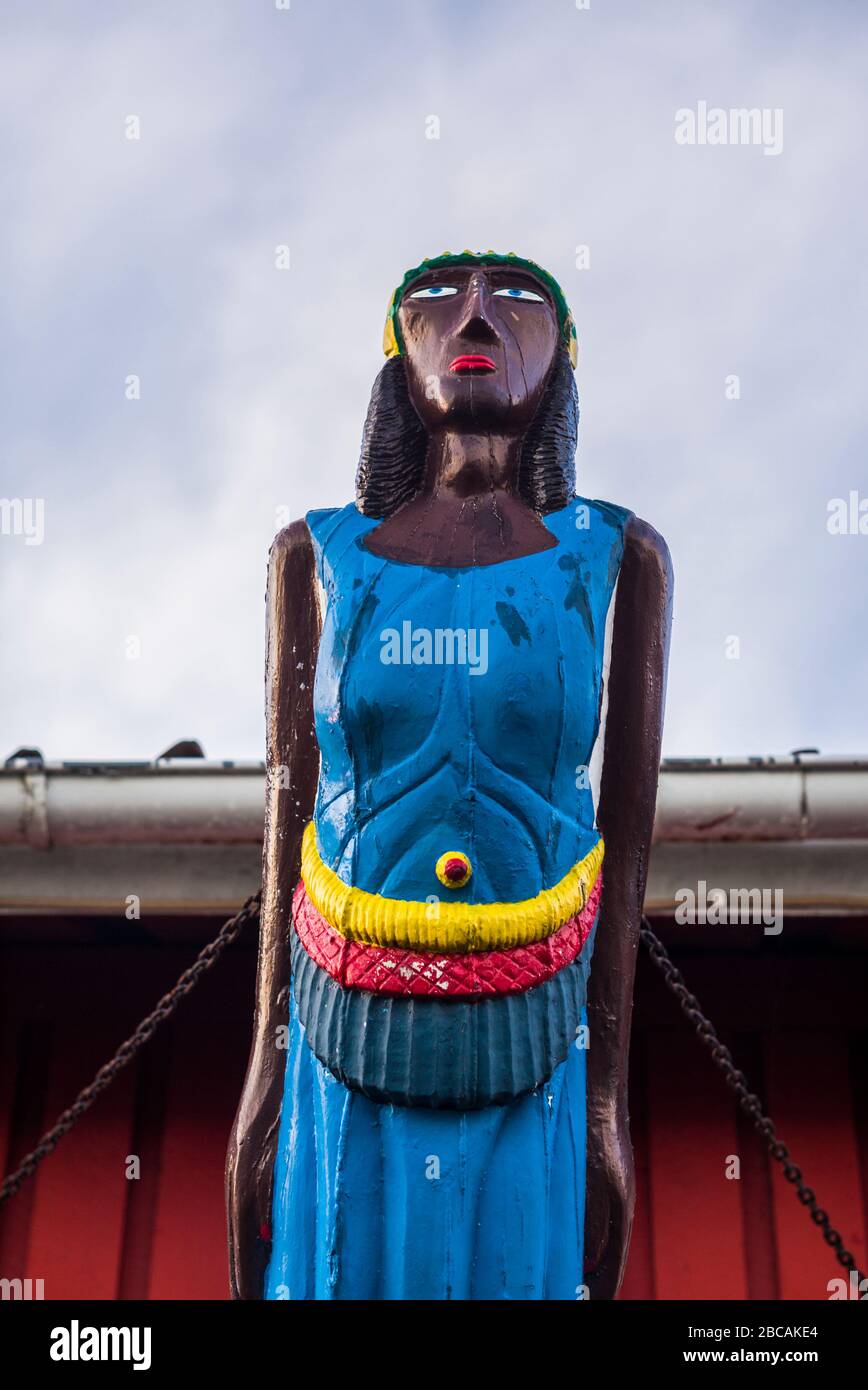 Svezia, Bohuslan, Isola di Tjorn, Skarhamn, nave a vela Figurehead Foto Stock