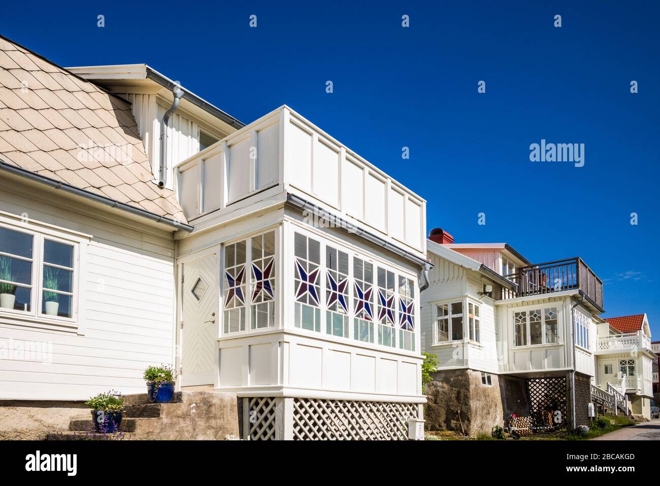Svezia, Bohuslan, Isola di Tjorn, Ronnang, casa villaggio dettaglio Foto Stock