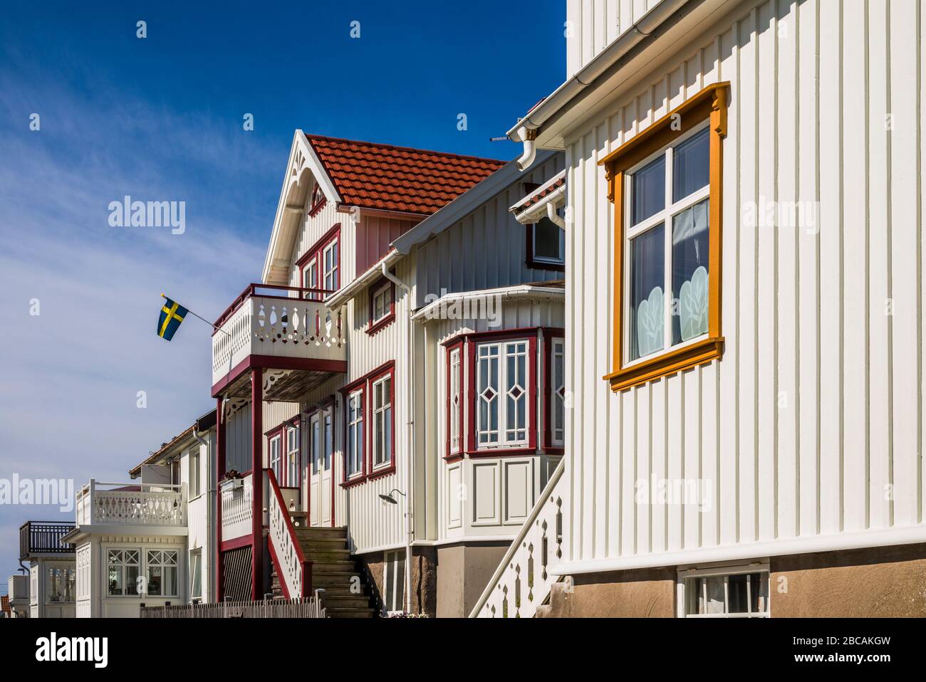 Svezia, Bohuslan, Isola di Tjorn, Ronnang, casa villaggio dettaglio Foto Stock